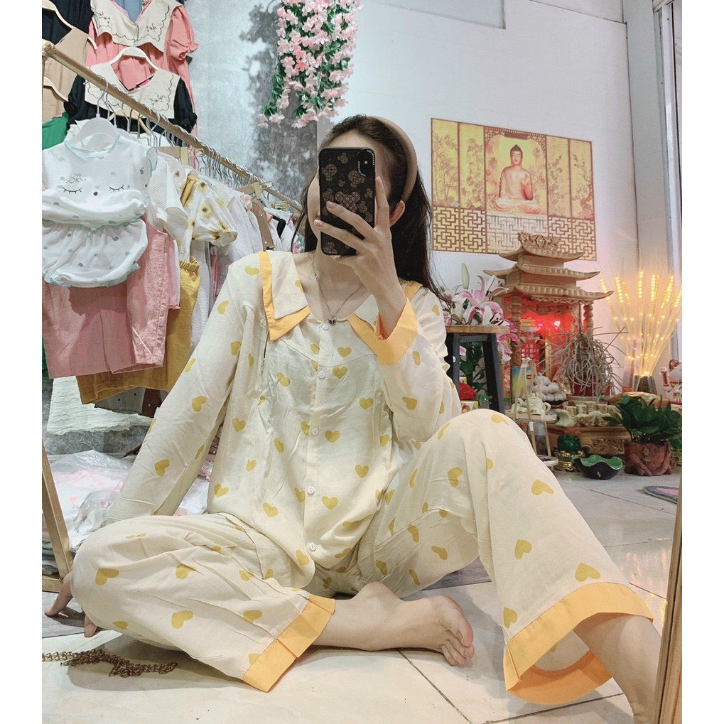 Bộ Bầu Chất Đũi Hàn Siêu Mềm, Mát Thiết Kế Vén Áo Cho Con Bú Cao Cấp Tiện Lợi (BD002)