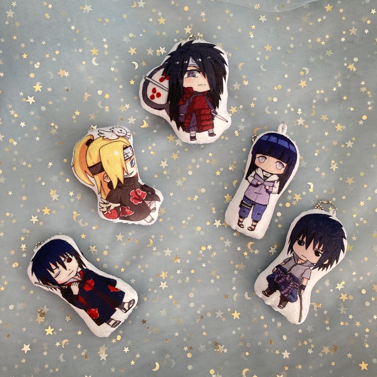 Naruto Uzumaki Sasuke Kakashi 10cm Naruto Plush Toy Keychain Pendant Naruto Uzumaki Sasuke Kakashi Stuffed Toy Móc Khóa Búp Bê Nhồi Bông Hình