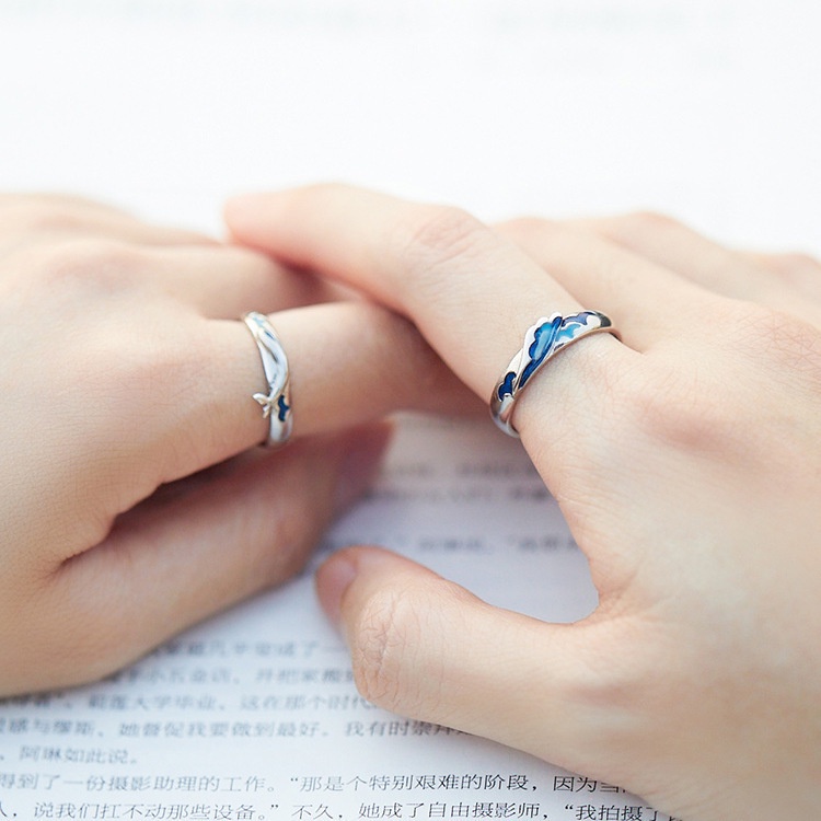 Nhẫn hở hình cá voi sáng tạo cho cặp