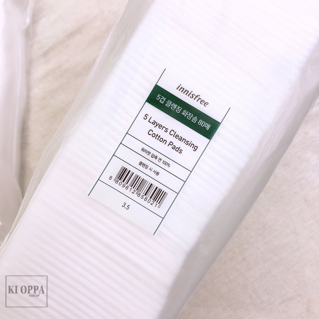 Bông tẩy trang innisfree [ Premium Cotton Pads, 5 Layers Cleansing Cotton Pads, For Masking ]