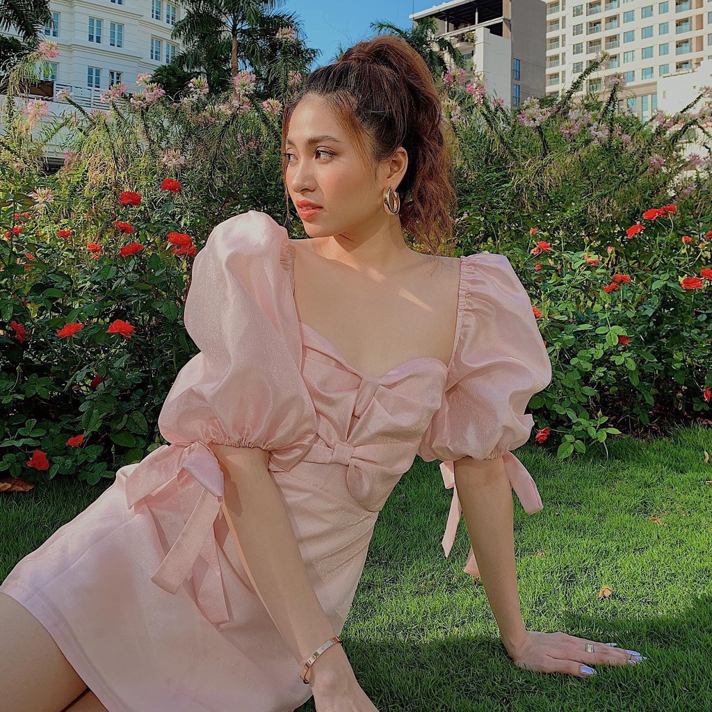 Đầm đi tiệc cổ vuông tay bồng siêu sang Pope Dress | BigBuy360 - bigbuy360.vn