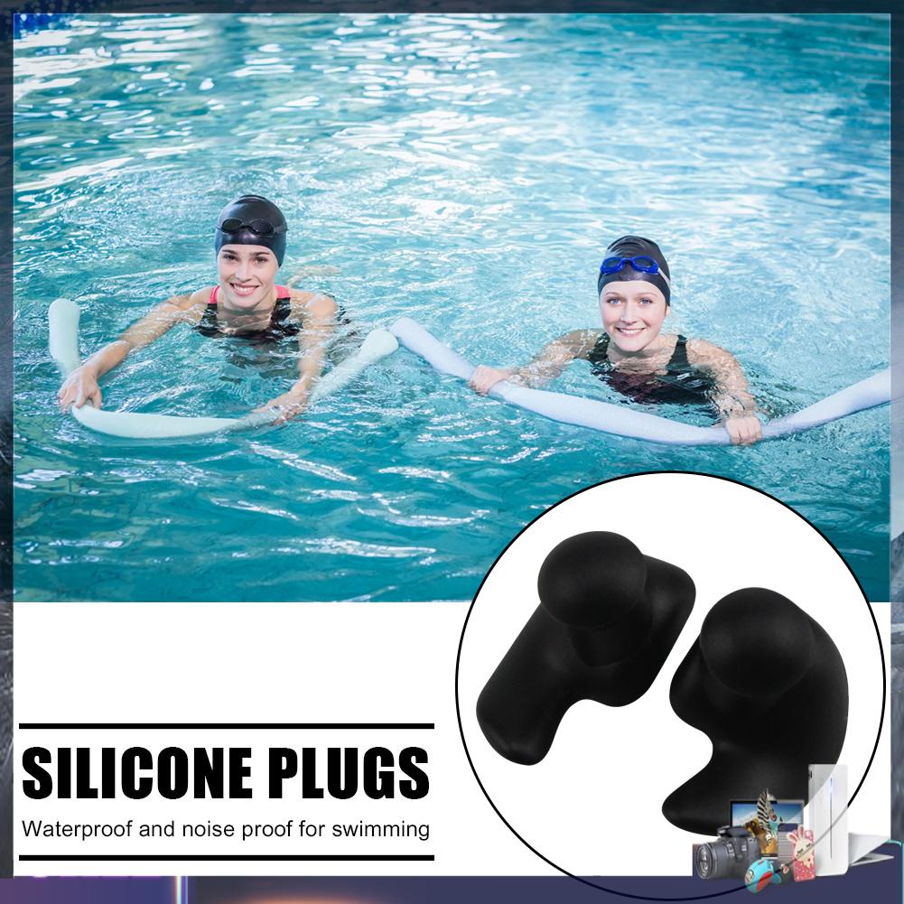 1 Cặp Nút Bịt Tai Bằng Silicone Chống Thấm Nước Tiện Dụng Khi Đi Bơi
