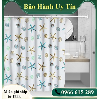 Rèm treo nhà tắm chống nước họa tiết sao biển cực sang trọng và thời thượng
