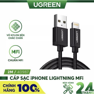 Cáp sạc iphone lightning mfi ugreen us199 dài 1m màu đen
