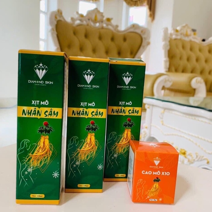 Xịt Hủy Mỡ Nhân Sâm Diamond Skin Tặng Cao Tách Mỡ X5, X10 (đảm bảo an toàn, dùng được cho mẹ cho con bú)