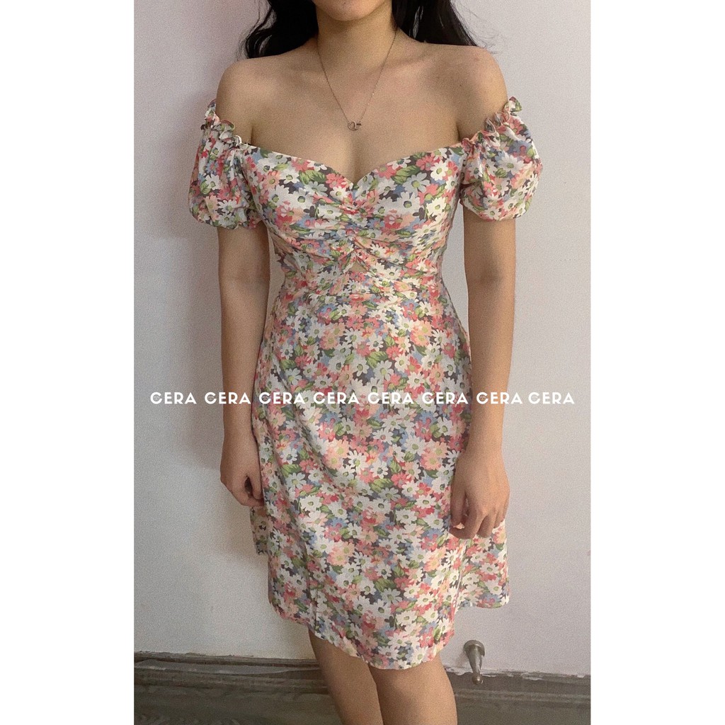 Đầm hoa nhí vintage nữ dáng xòe 🍓 Váy hoa nhí nữ phong cách vintage ulzzang 🍓 CERA FASHION | BigBuy360 - bigbuy360.vn