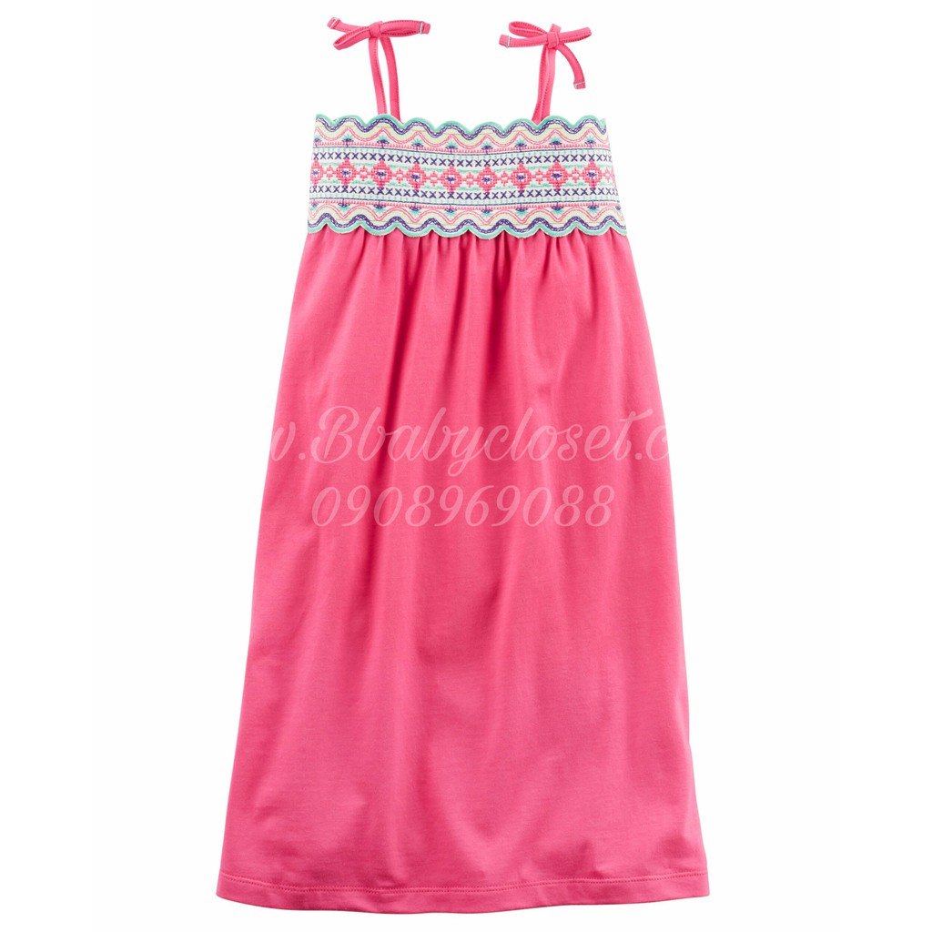 Đầm sọc ngang ngực hai dây (2-14T) Chính Hãng Oshkosh Mỹ