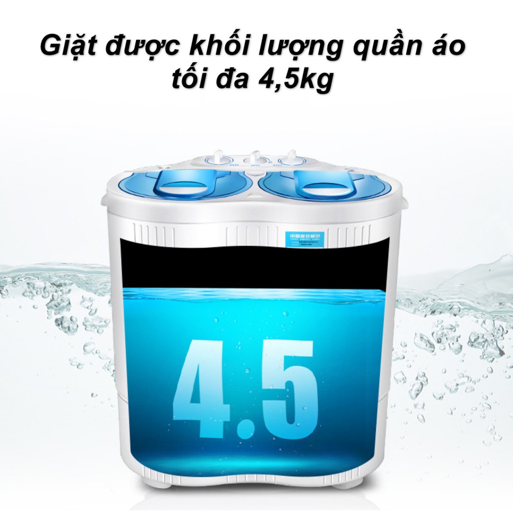 Máy Giặt Mini 2 Lồng 4,5kg tiết kiệm điện (Phiên bản nâng cấp vắt khô hơn)