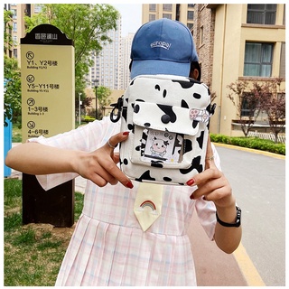 Túi Đeo Chéo Dáng Chữ Nhật Trong Suốt Mặt Ngoài Kèm Sticker