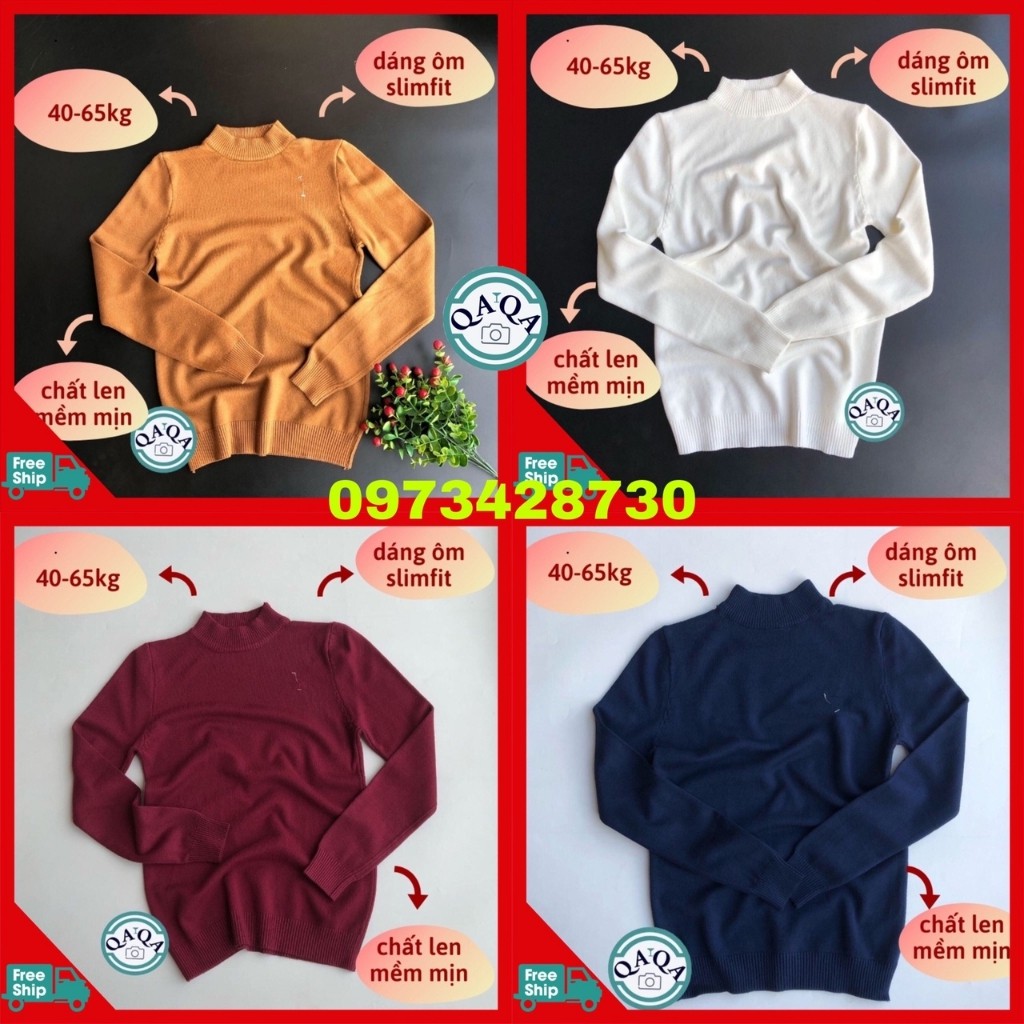 Áo len nam cổ cao, cổ trụ, cổ 3 phân Hà Nội