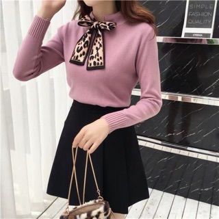 Bán sỉ Áo len dây nơ báo