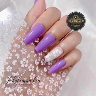 sticker hoa trắng