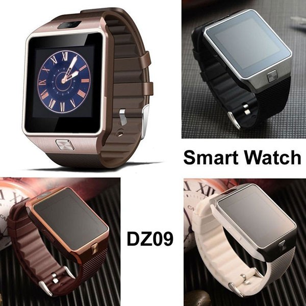 Đồng hồ thông minh Smart Watch DZ09 giá rẻ (Nâu viền vàng)