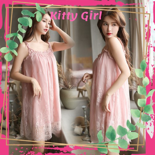 Váy Ngủ Ren 2 Dây- Đầm Ngủ Phối Ren Sexy Đầm Mặc Nhà Kiểu Dáng Gợi Cảm Quyến Rũ V28 | BigBuy360 - bigbuy360.vn