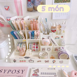 SET 5 MÓN ĐỰNG ĐỒ VĂN PHÒNG PHẨM ĐỂ BÀN