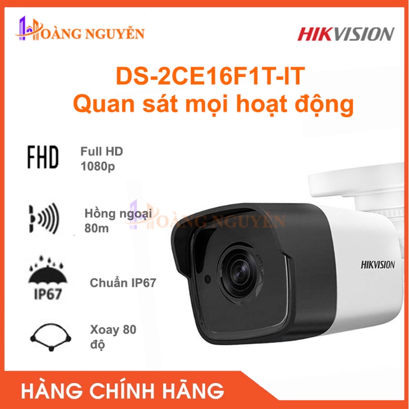 [NHÀ PHÂN PHỐI] Camera HD-TVI hồng ngoại 20m 3.0MP Hikvision DS-2CE16F1T-IT