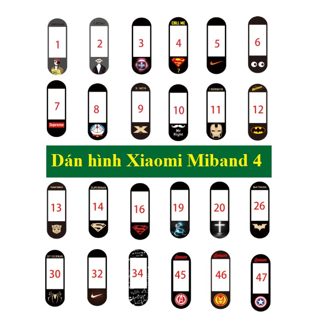 Miếng dán hình Xiaomi Miband 4 ( Link 1)
