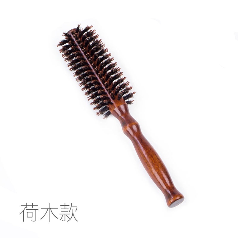 Lược sấy tóc tạo kiểu, lược tròn cán gỗ uốn tóc chuyên nghiệp