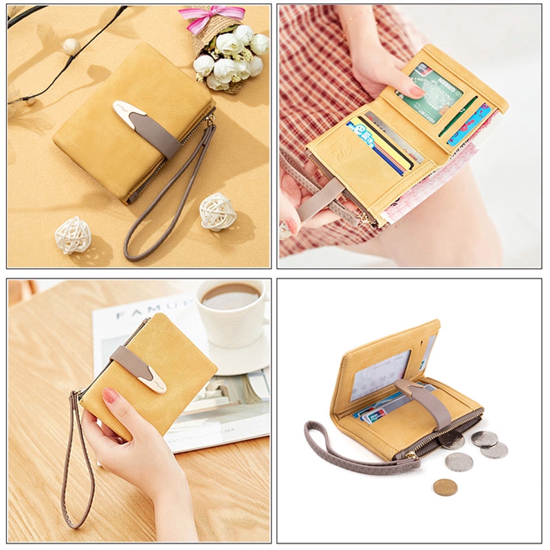 Ví Ngắn Bằng Da PU Xinh Xắn Hợp Thời Trang Cho Nữ