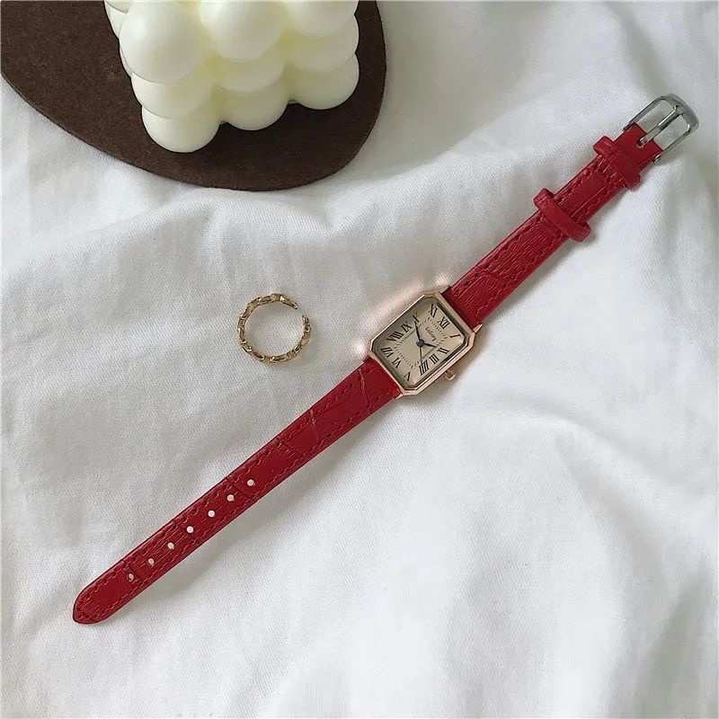 Đồng Hồ Winner Mặt Vuông Nhỏ Chống Thấm Nước Phong Cách Retro Chất Lượng Cao Cho Nữ Mười Hai Năm Tuổi