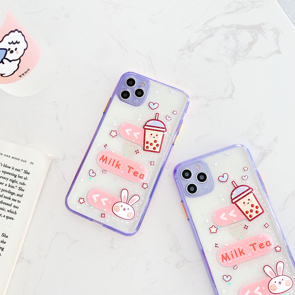 Ốp lưng iphone Milk Tea viền màu 5/5s/6/6plus/6s/6splus/7/7plus/8/8plus/x/xr/xs/11/12/pro/max/plus/promax | BigBuy360 - bigbuy360.vn