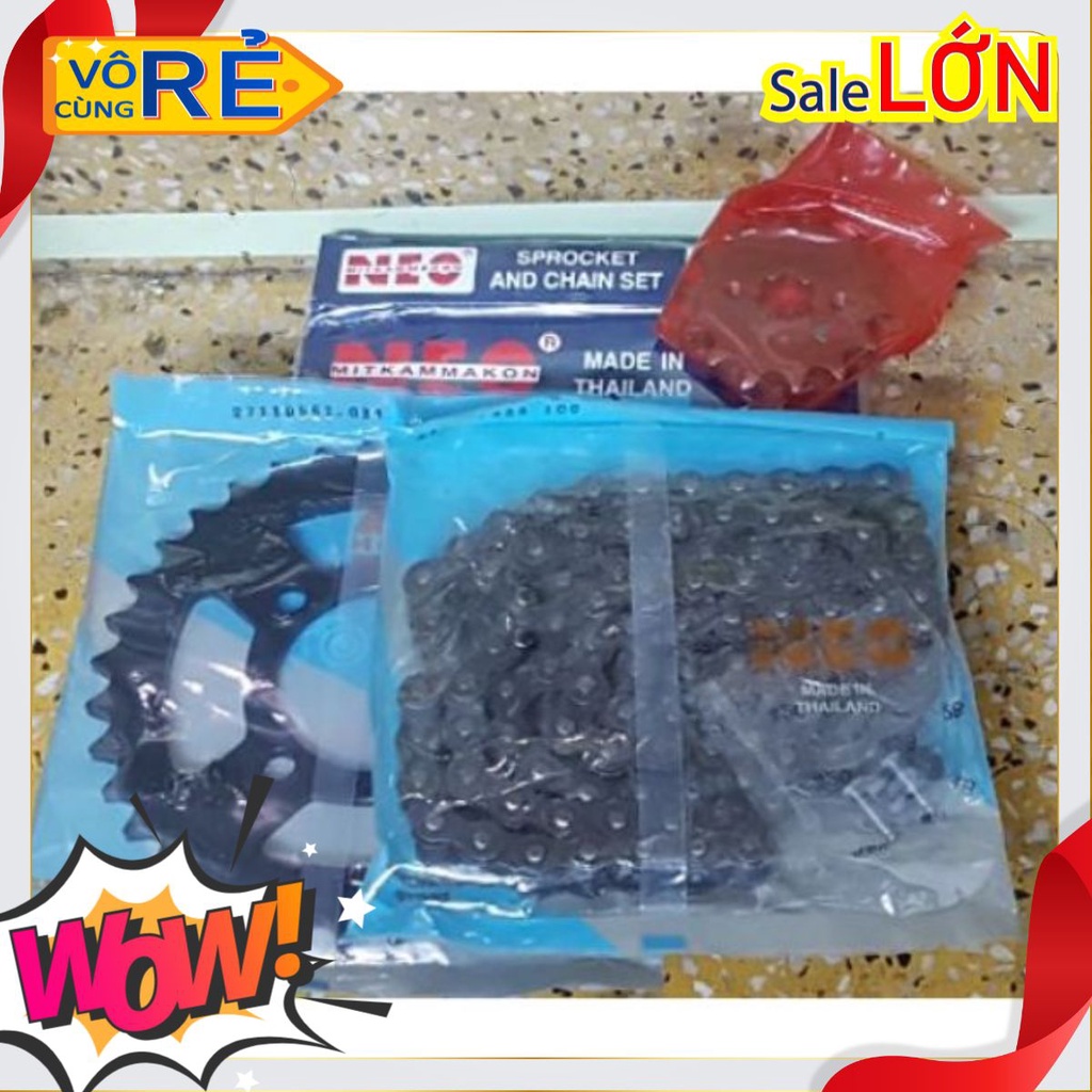 nhông sên đĩa Thái Jupiter Sirius 428, 14T x 36T Mitkam Makon Neo, nhông xích - Hàng tốt, giá rẻ do shop nhập sỉ