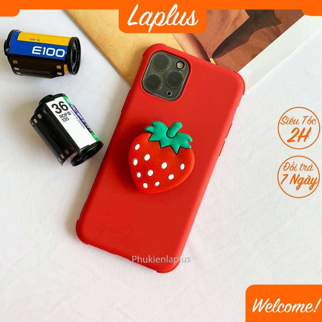 Ốp Iphone chống bẩn nhựa dẻo nhám có giá đỡ / ring màu đỏ dành cho Ip 11 / 11 Pro / 11 Promax / 12 / 12 Pro / 12 Promax