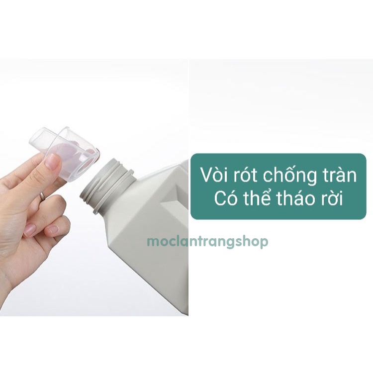 Chai đựng nước giặt nước xả vải có vòi rót chống tràn, bình lọ chiết đựng nước lau nhà dung dịch nước đa năng nắp xoáy