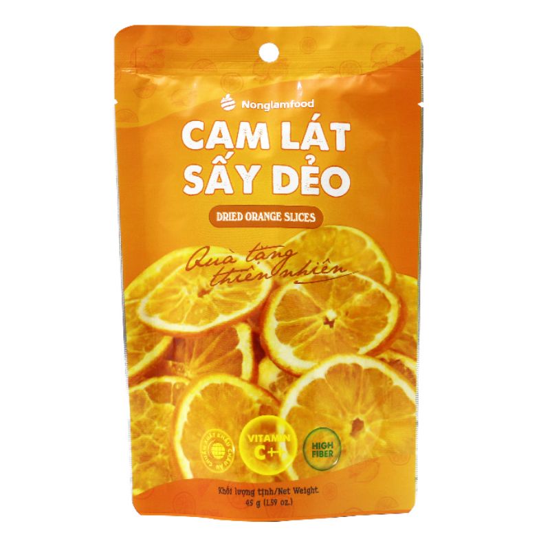 Cam lát sấy dẻo 45g Nông Lâm Food trái cấy sấy ít đường hỗ trợ giảm cân,bổ sung các chất dinh dưỡng cho cơ thể