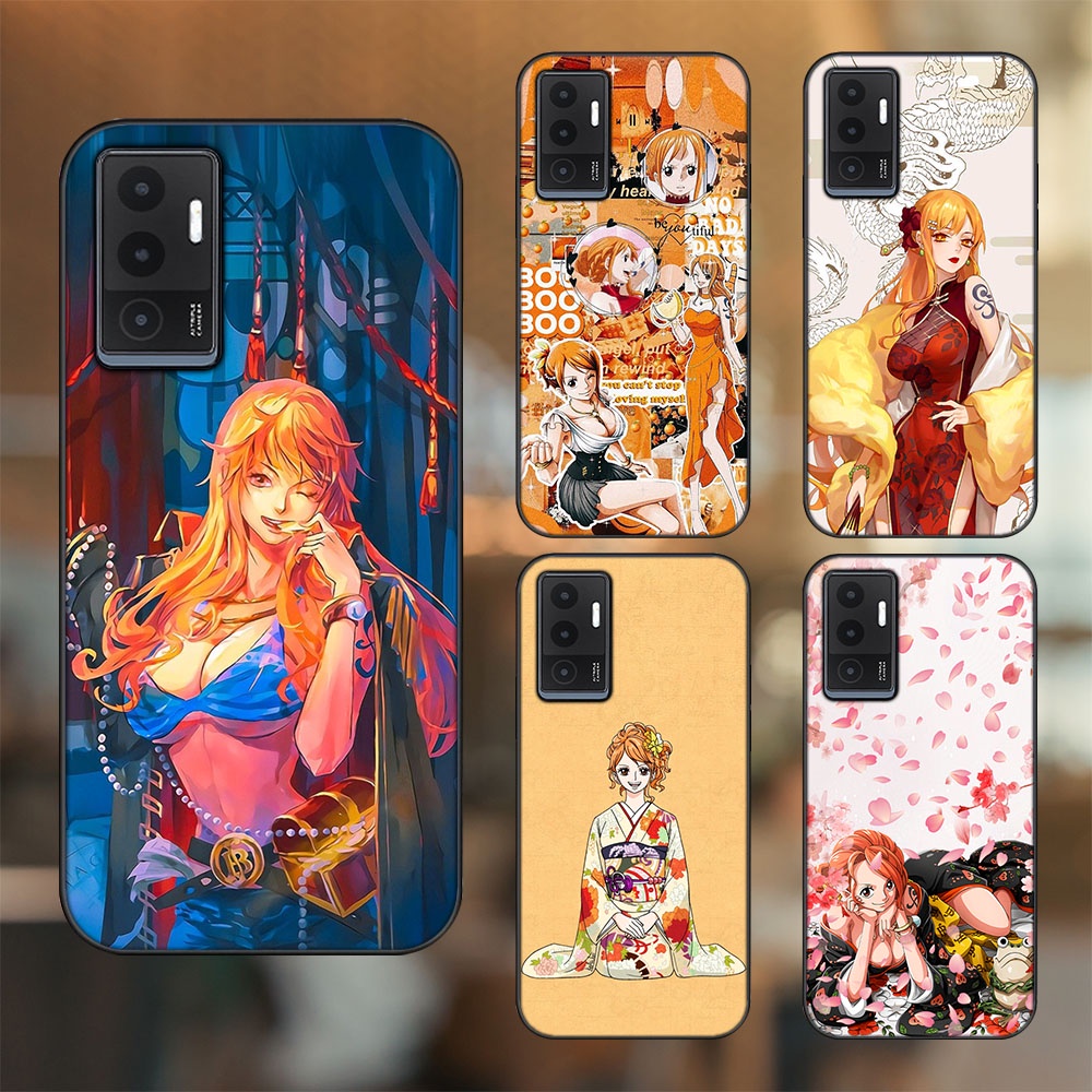 Ốp lưng Vivo V23e viền đen in hình Nami One Piece Đảo Hải Tặc