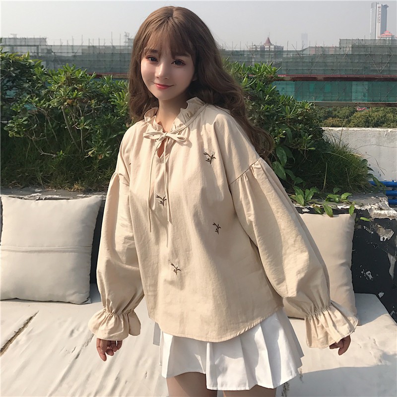 [ SẴN ] Áo thô tay bồng thêu hoa ulzzang | BigBuy360 - bigbuy360.vn