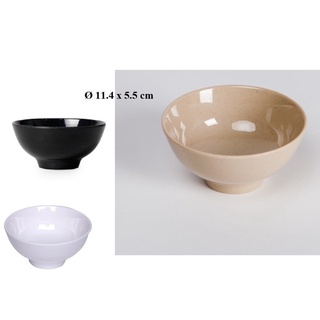 Chén cơm nhựa melamine đen/trắng/nâu size 11.4 x 5.5 cm