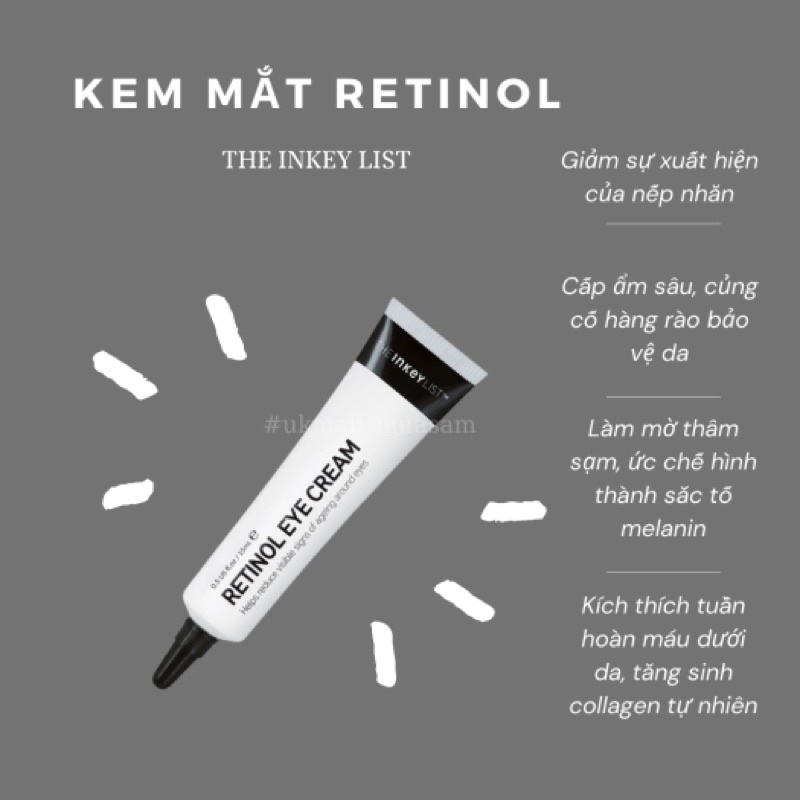 Kem Dưỡng Mắt Mờ Thâm The Inkey List Retinol/ Caffein Eye Cream