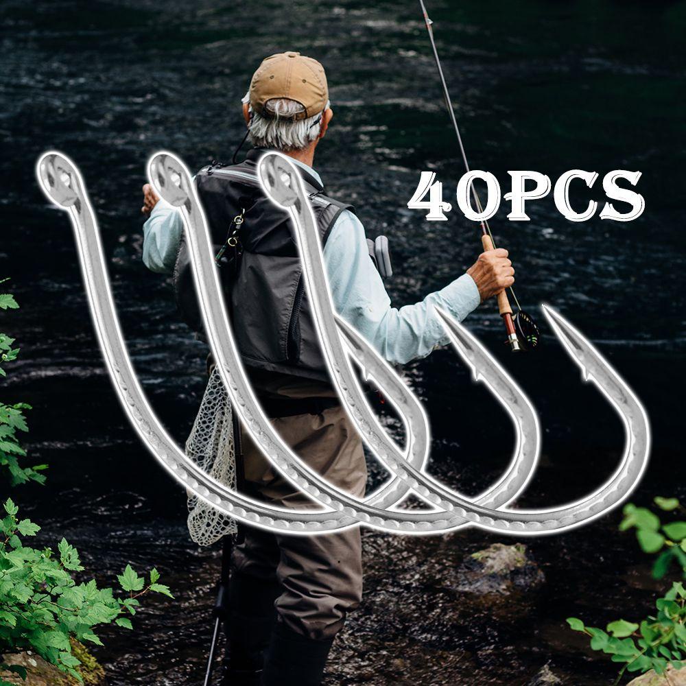 MUVAKO Set 40 Móc Câu Cá Chuyên Dụng Chất Lượng Cao