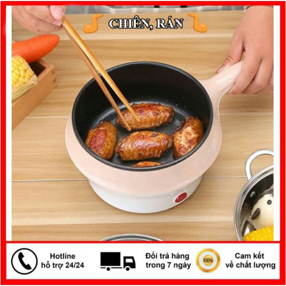 Nồi lẩu mini❤️SALE❤️Ca Nấu Mì Đa Năng Chống Dính Kèm Giá Hấp Tiện Lợi (CÓ XỬNG HẤP)