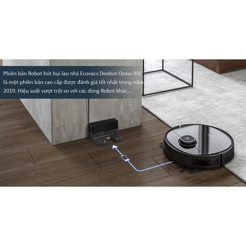 Robot hút bụi lau nhà ECOVACS DEEBOT OZMO 950 bản Quốc tế bảo hành 2 năm - GEXHOME