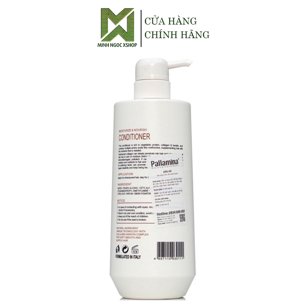 Dầu xả PALLAMINA, kem xả tóc phục hồi siêu mượt PALLMIANA 750ml
