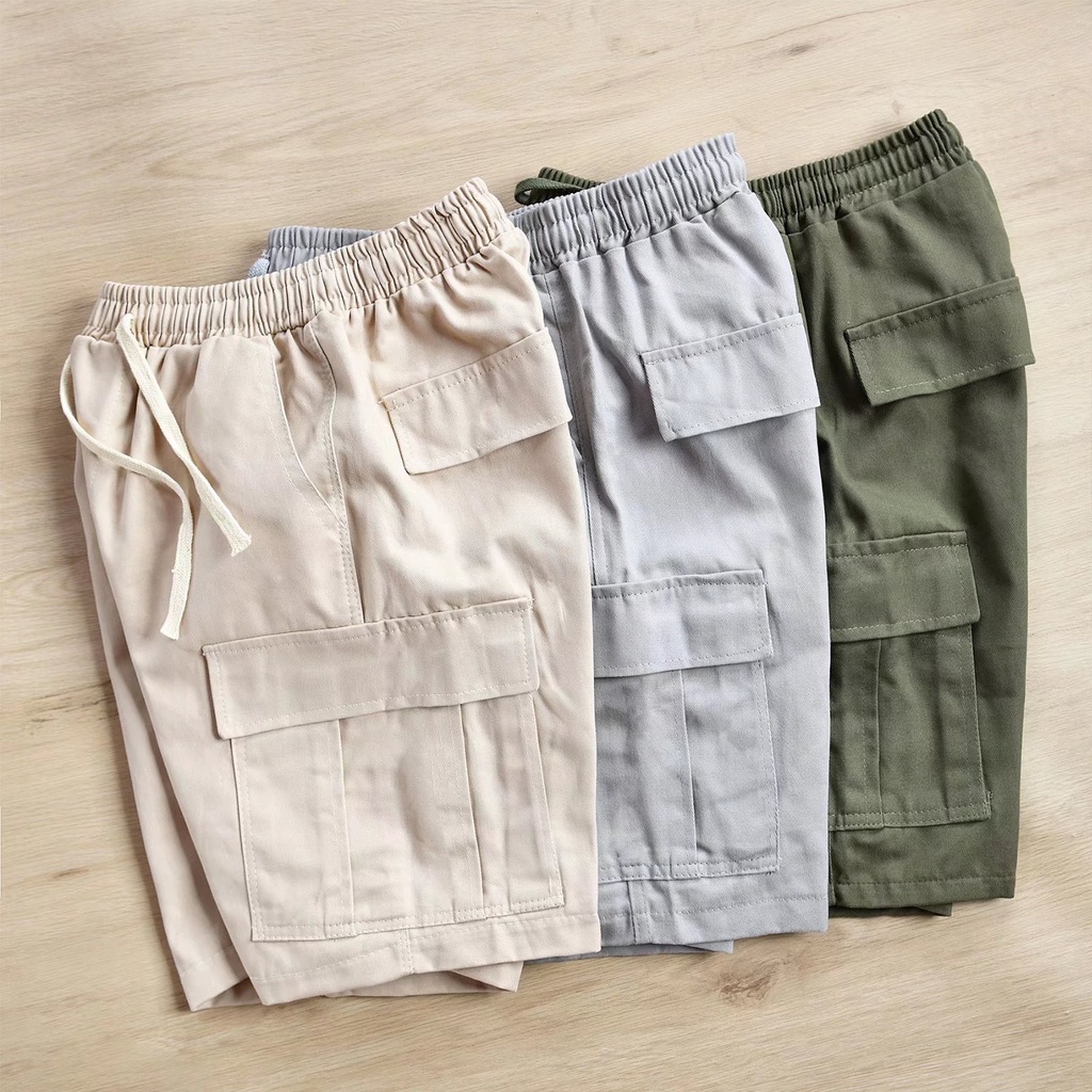 Quần Short Dáng Rộng Nhiều Túi Thoải Mái Phong Cách Hàn Quốc Thời Trang Cho Nam Size M-3XL
