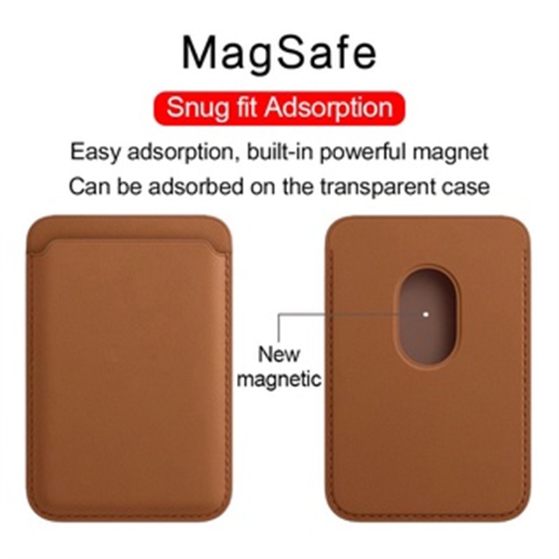 Ốp Điện Thoại Da Có Nam Châm Đựng Thẻ In LOGO hỗ trợ sạc không dây Sang Trọng Cho iPhone 12 Pro Max 12 mini