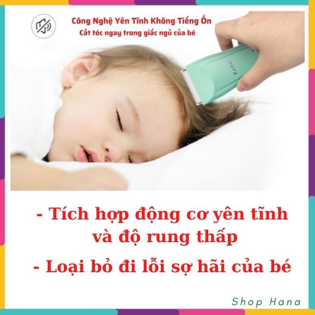 [HÀNG ĐẸP] Tông Đơ Cắt Tóc Cho Bé KEIMEI Lưỡi Ceramicc Cắt Nhanh Sạch, An toàn cho bé HNH014