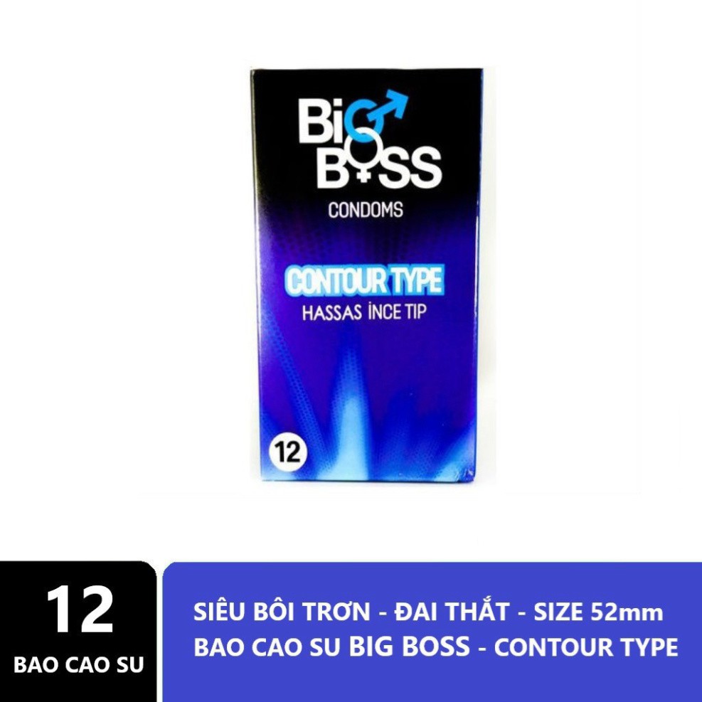 Bao Cao Su Siêu Bôi Trơn BIG BOSS Contour Type - Pháp - Hộp 12c BCS LỬA YÊU