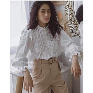 Áo sơ mi phối ren