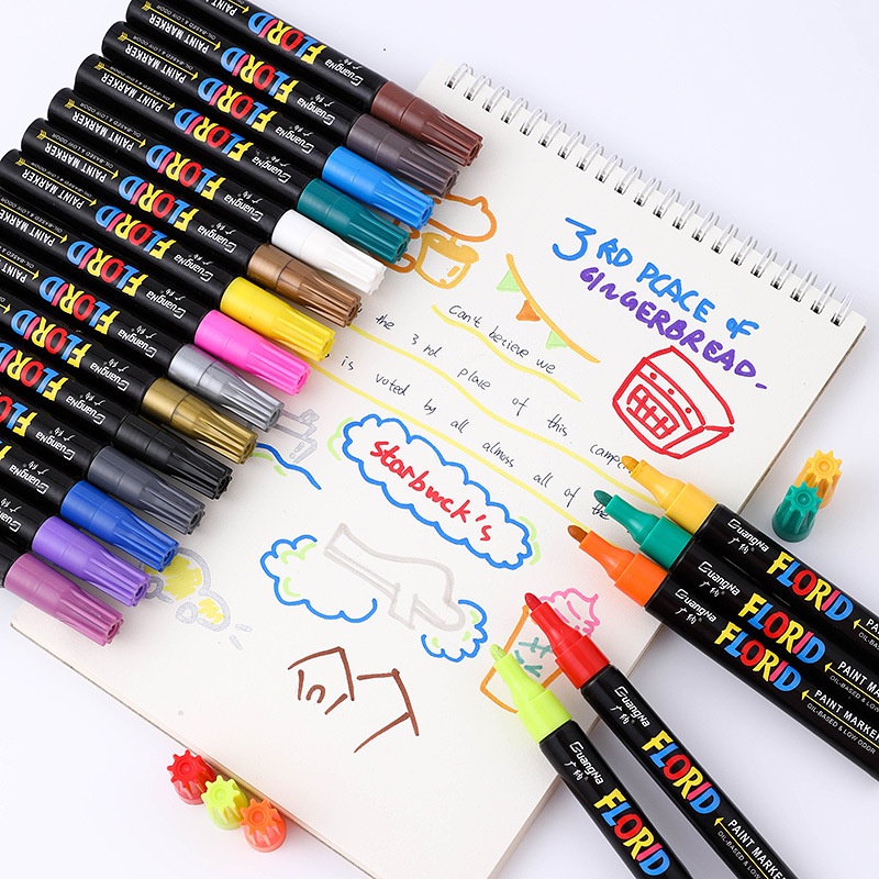 Set 20 Bút Lông Màu Dầu Không Dễ Phai Chống Thấm Nước Vẽ Graffiti
