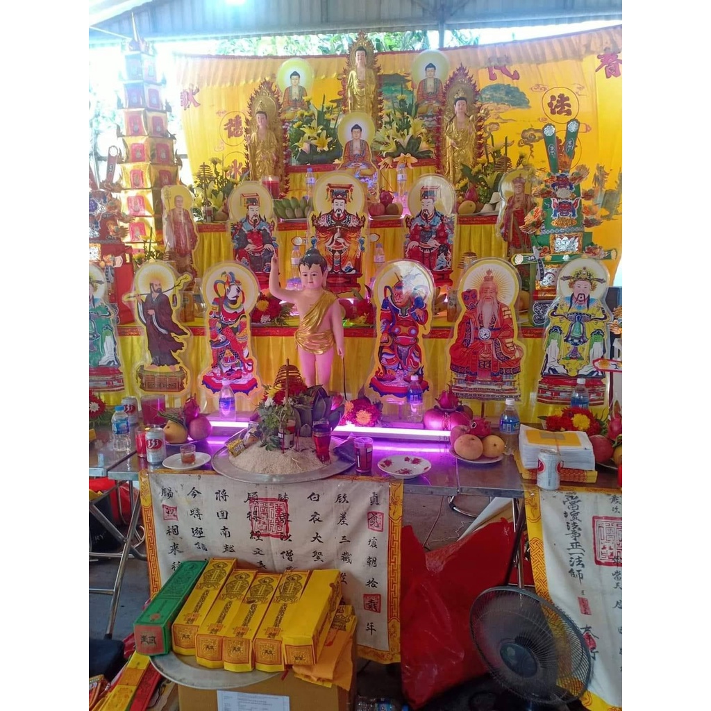 Bộ tranh cúng 15 bức ép plastic 40cm - 60cm