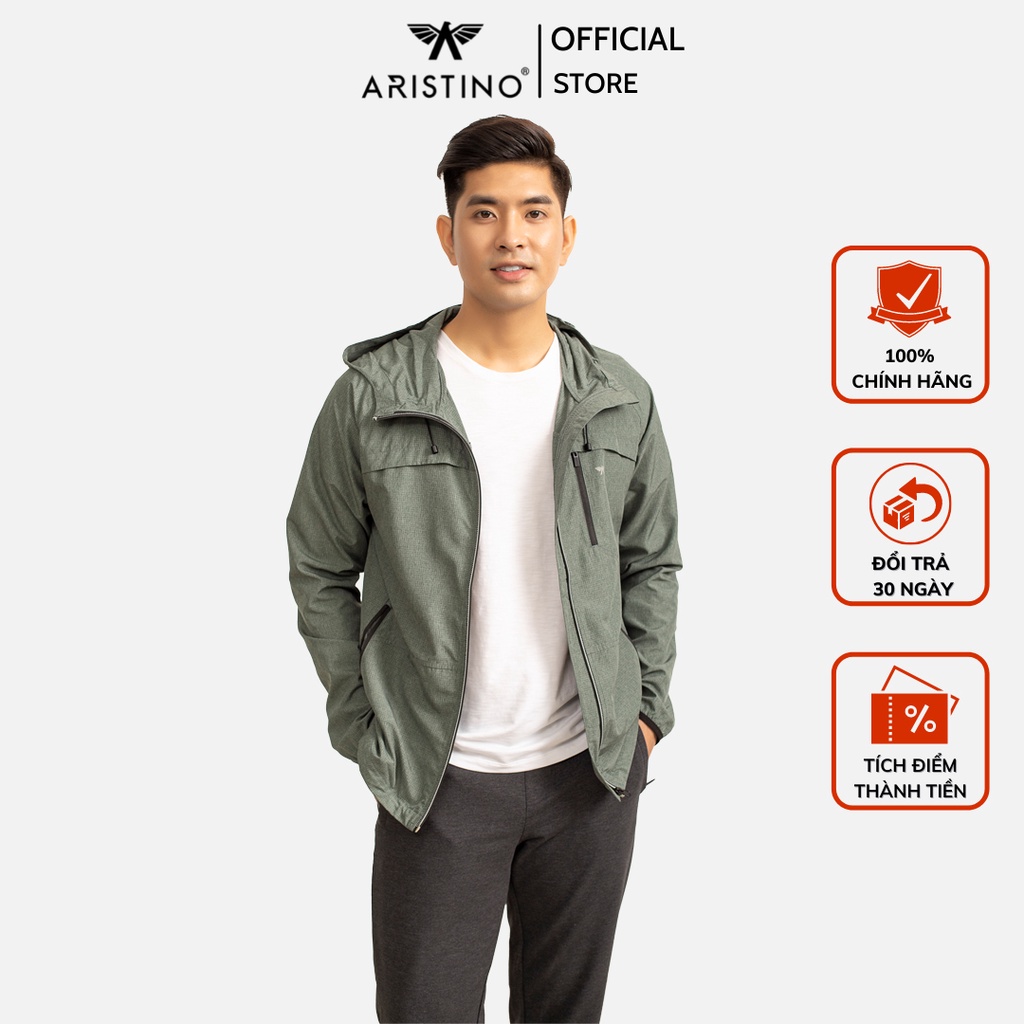 Áo khoác gió cho nam ARISTINO AJK007W9 giữ nhiệt tốt, hạn chế bám bụi, dễ chăm sóc và bảo quản