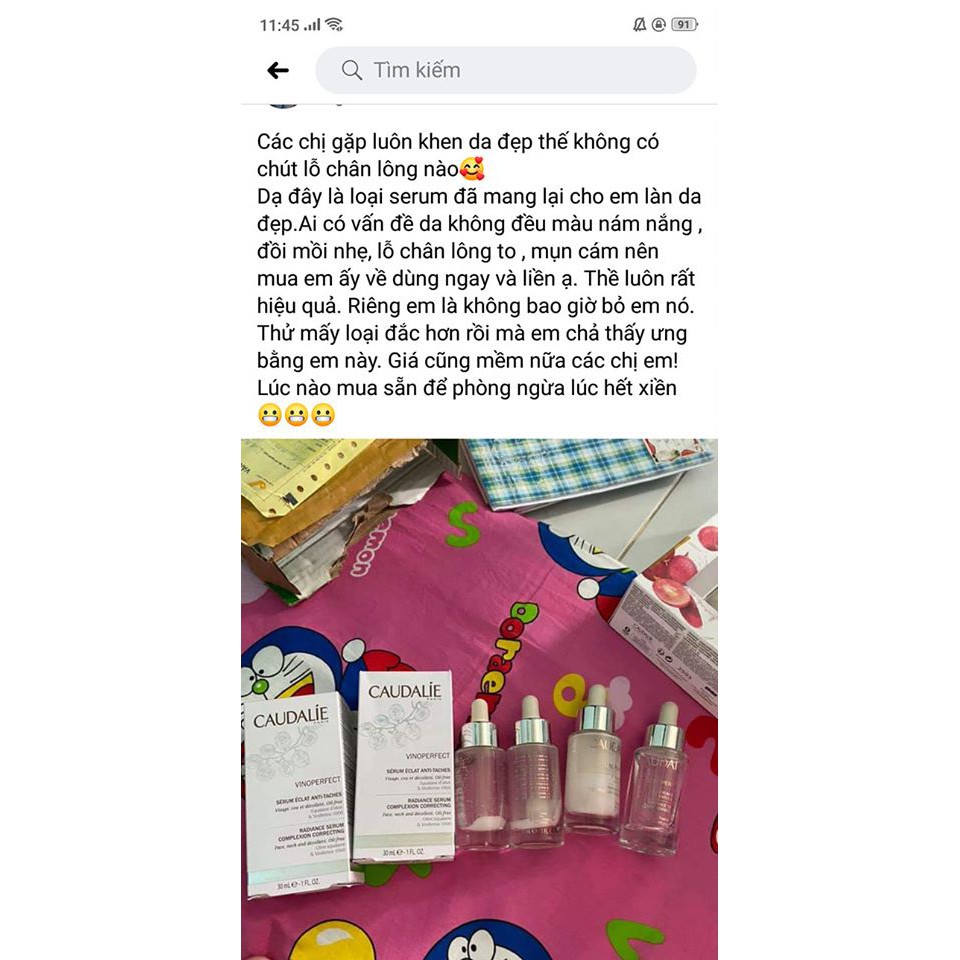 Set serum vinoperfect caudalie GIẢM THÂM NÁM + TRẮNG SÁNG DA