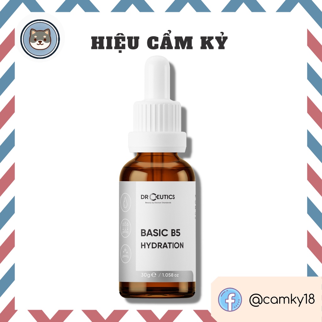 Tinh Chất Serum B5 Basic Hydration 5% DrCeutics Cho Da Dầu Mụn 30ml | 100ml (Ceutics)