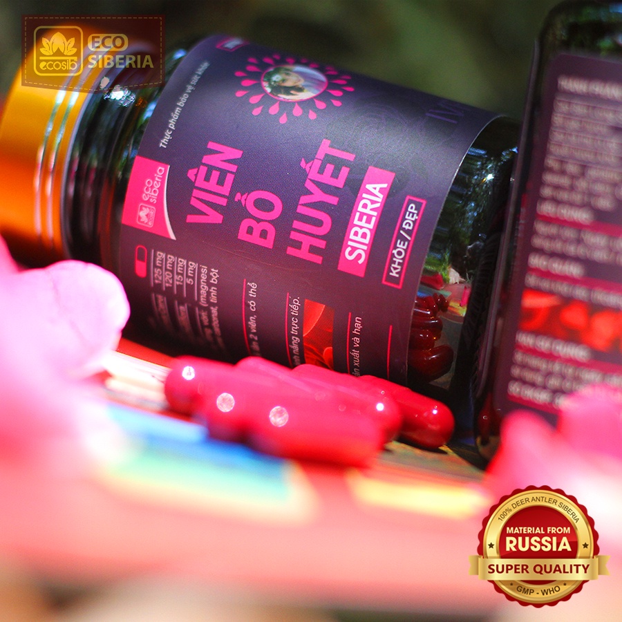 VIÊN BỔ HUYẾT SIBERIA - Giúp bổ huyết, An thai, Tăng và ôn định nội tiết nữ, Chống lão hóa