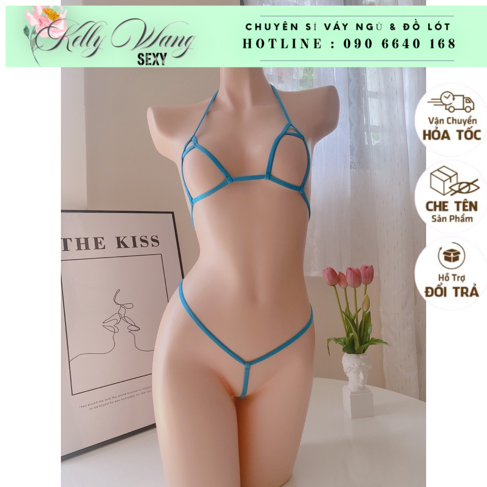 [KELLYWANG] BK076- Bộ lọt khe dây thun gợi cảm - đồ lót sexy