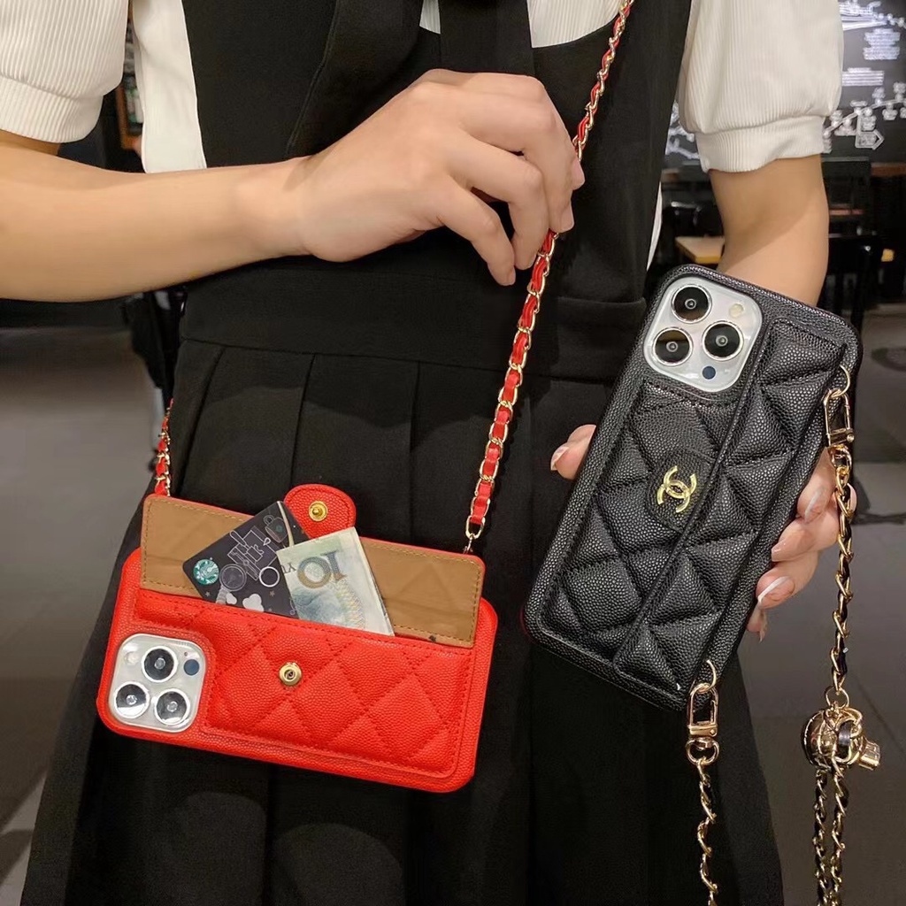 Ốp Điện Thoại Cao Cấp Có Ngăn Đựng Thẻ Và Dây Đeo Chéo Phong Cách Âu Mỹ Cho iphone1 15 15Promax xs max 11 15